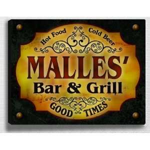  Malless Bar & Grill 14 x 11 Collectible Stretched 