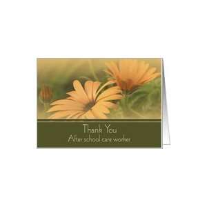  Thanks, After School Care, Orange Flower Card Health 