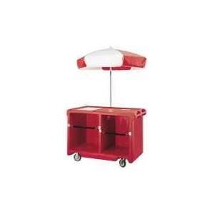  Cambro Hot Red Camcruiser Vending Cart w/ Umbrella 
