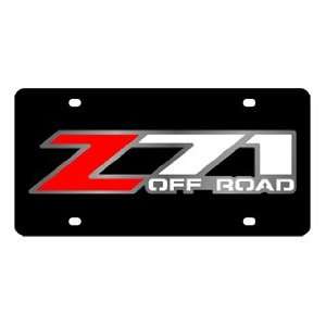  Chevrolet Z71 Offroad License Plate on Black Steel 