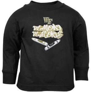  Wake Forest Demon Deacons Toddler Black Crayon Long Sleeve 