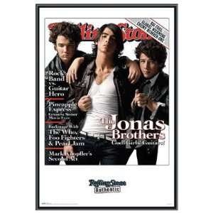 Jonas Brothers Rolling Stone Poster in Black Metal Frame