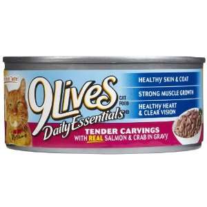  9Lives Tender Carvings   Real Salmon & Crab in Gravy   24 
