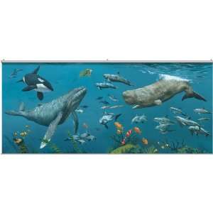  Deep Sea Whales Minute Mural