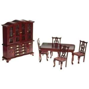 Town Square Miniatures Mahogany & Rose Dining Room Dollhouse Miniature 