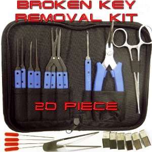  Locksmith Broken Key Removal Kit with Pouch 20 Piece