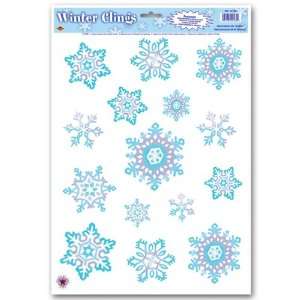 Crystal Snowflake Clings Party Accessory (1 count) (15/Sh 