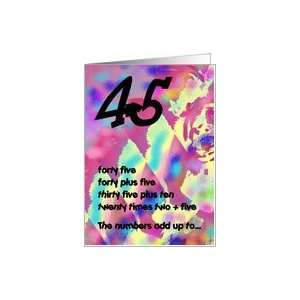  45 Adds Up Greeting Card Card Toys & Games
