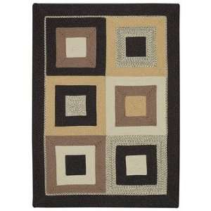  Capel 0219 375 Tweed Square Charcoal Black Braided Rug 