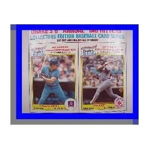  1986 Drakes Uncut Card Sheet with Dale Murphy,Jim Rice 