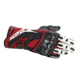   SP 2 LEATHER & CARBON FIBER MOTORCYCLE GLOVES RED X LARGE   3301 0954
