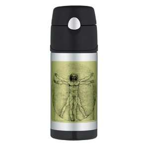   Thermos Travel Water Bottle Vitruvian Man by Da Vinci 