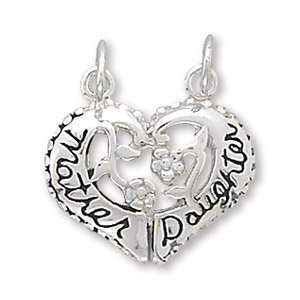  Heart Shaped Mother/Daughter Break Away Charm Jewelry
