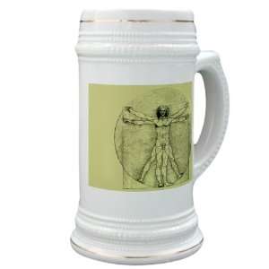   Stein (Glass Drink Mug Cup) Vitruvian Man by Da Vinci 