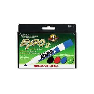  Expo 2 Low Odor Dry Erase Marker, Bullet Tip, 4 Assorted 