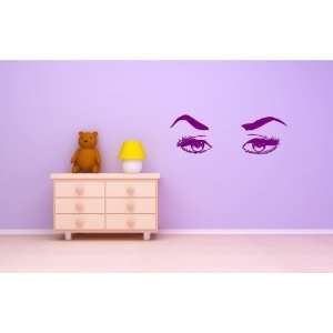 Vinyl Wall Decal   A pair of eyes   selected color Dark Brown   Want 