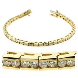  14K Yellow Gold 3.03cttw Round Diamond Bracelet Jewelry