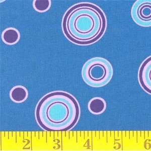  45 Wide Fun Time Bubble Blue/ Lavender Fabric By The 