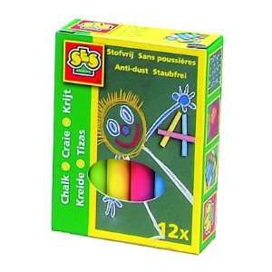  SES Creative Anti Dust Colored Chalk 12 pieces Toys 