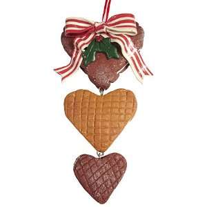 6 Dangling Heart Shaped Cookie Christmas Ornament