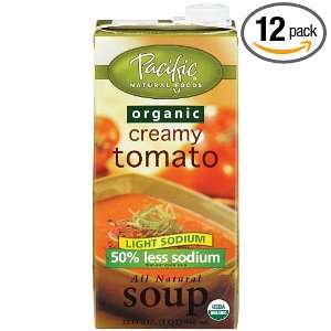 Pacific Natural Foods Light Sodium Organic Soup, Creamy Tomato, 32 