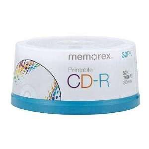  MEMOREX Disc, CD R 80 min, WHT printable, Matte 52X, 30/PK 