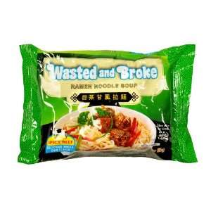 Wasted & Broke SpicyBeef Ramen Grocery & Gourmet Food