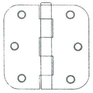   Brass Steel Heavy Duty Steel Hinges with 5/8 Radius Rounded Corners