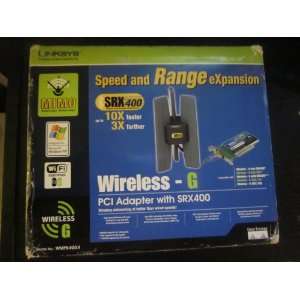  Linksys Wireless G PCI Adapter with SRX400 Speed and Range 