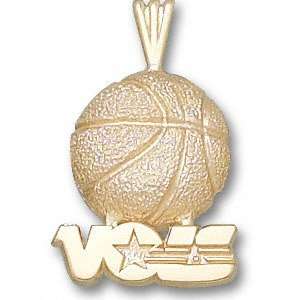   Solid 14K Gold VOLS Basketball Pendant