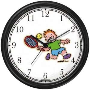  Little Boy Tennis Player Tennis Theme Wall Clock by 