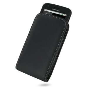  PDair Black Leather Vertical Pouch for Motorola Atrix 2 