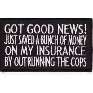  GOOD NEWS Funny Embroidered Quality Biker Vest Patch 