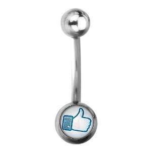  Thumbs Up Logo 316L Surgical Steel Belly Ring   14G (1 