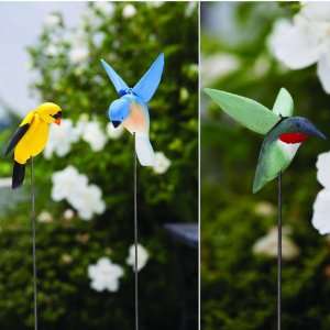  Midflight Birds on Stake   3 Asst. Patio, Lawn & Garden