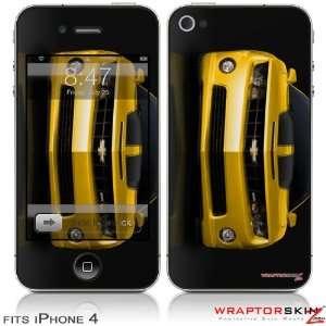  iPhone 4 Skin   2010 Chevy Camaro Yellow   Black Stripes 