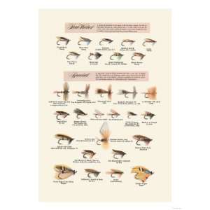  Fly Fishing Lures Low Water and Special Giclee Poster 