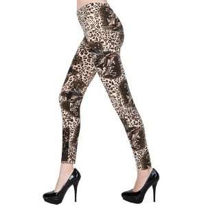  Snow Leopard Print Rust Leggings Size XL/XXL Everything 