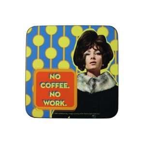  No Coffee No Work funny drinks mat / coaster (hb)