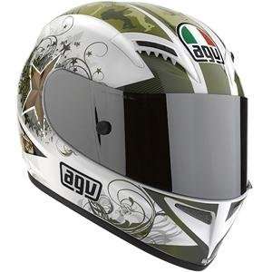  AGV T 2 Warrior Helmet   Small/White Automotive