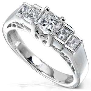 3/4 Carat TW Princess Diamond Engagement Ring in 14k White 