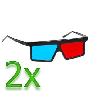  GTMax 2x 3D Red/Cyan Glasses   Flat Square for watching 3D 