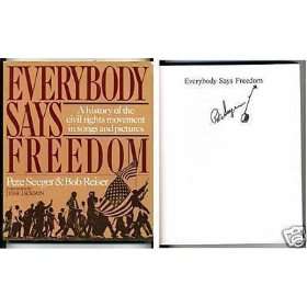  Pete Seeger Everybody Say Freedom Signed w/ Sketch Book 