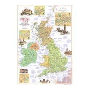 Travelers Map Of The British Isles Map 1974 Side 1 Giclee Poster Print 