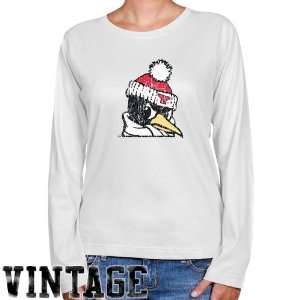 NCAA Youngstown State Penguins Ladies White Distressed Logo Vintage 