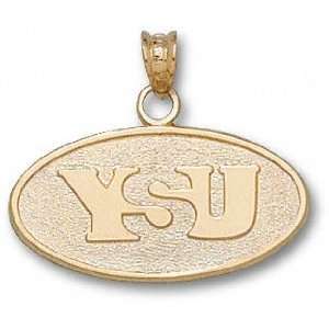  Youngstown State Penguins Solid 10K Gold YSU Oval 1/2 