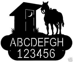 custom HORSE OUTHOUSE metal steel house address sign  