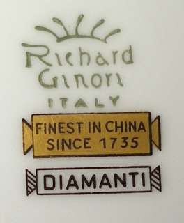 RICHARD GINORI china DIAMANTE 0952 Cup & Saucer Set  