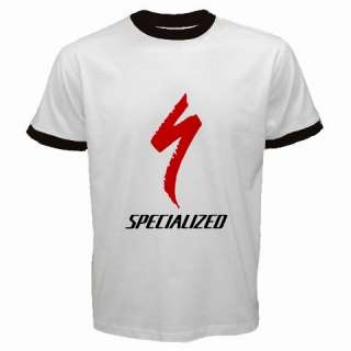 Specialized Road & Mountain White Ringer Black T Shirt  