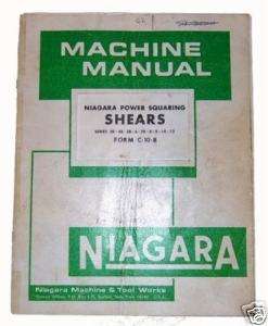 Niagara Shear Instruction Manual & Parts List  